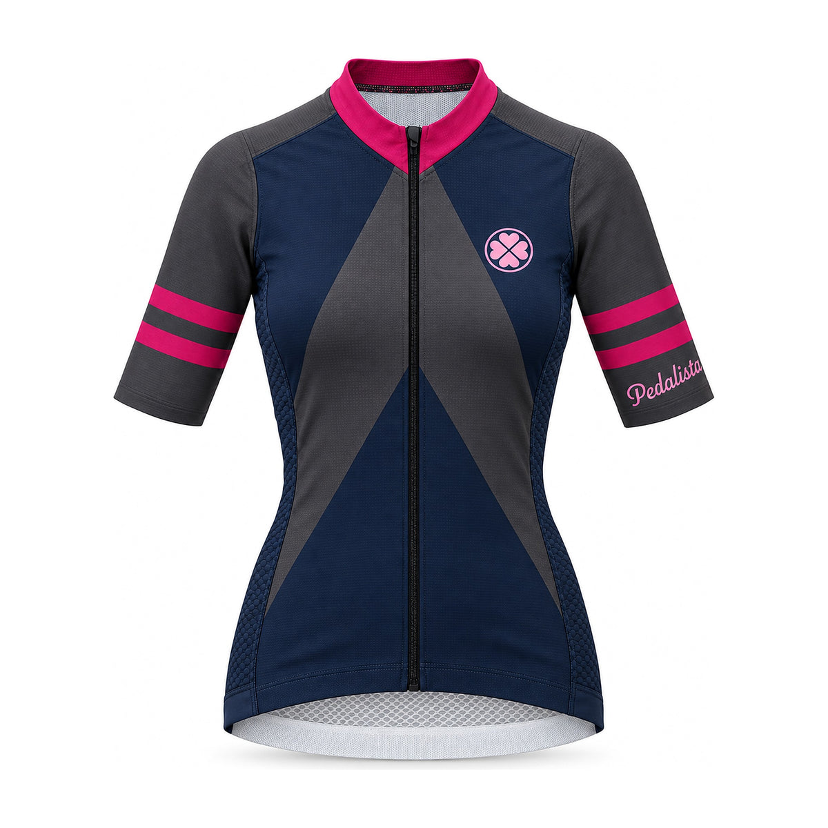 Women's Blue Steel jersey by Pedalista, front view